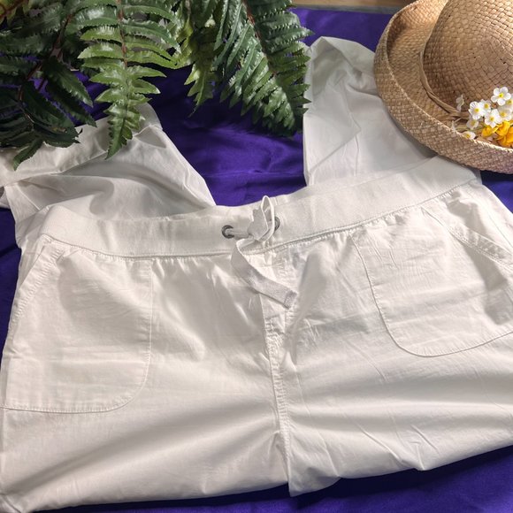 📌Kenneth Cole Reaction White Casual Poll On Pants - Roll Up Leg - Pockets - Picture 2 of 16